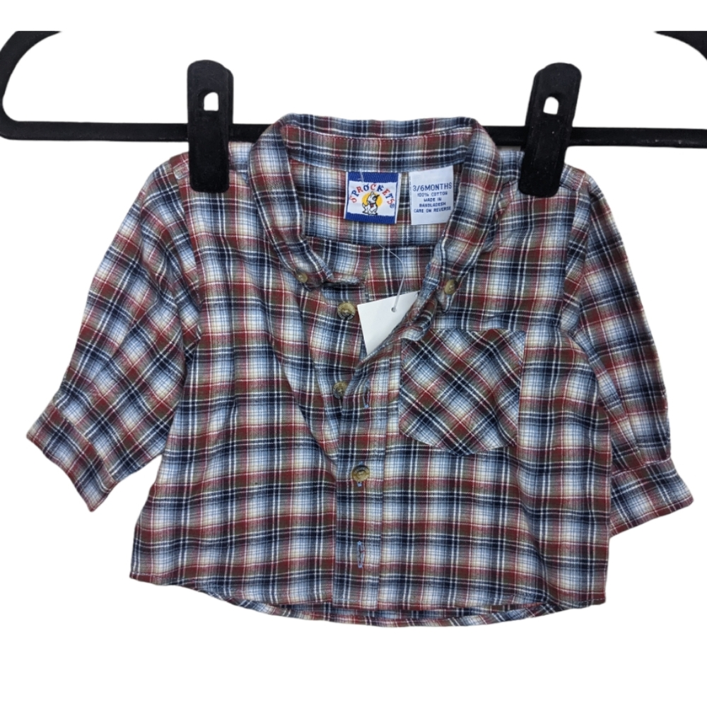 NWT Sprockets Baby Plaid Button-Down Shirt 👶🧵